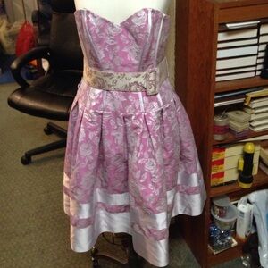 Badgley Mischka size 6 pink floral dress Nwt